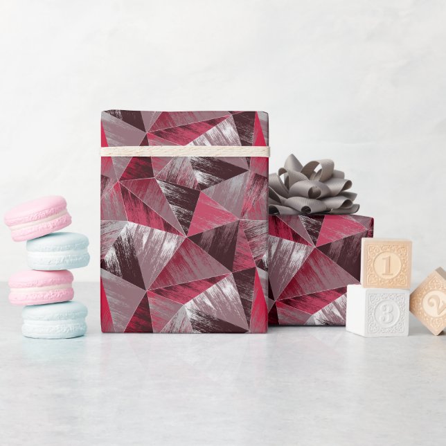 Polygonal grunge pattern with triangles. wrapping paper (Baby Shower)