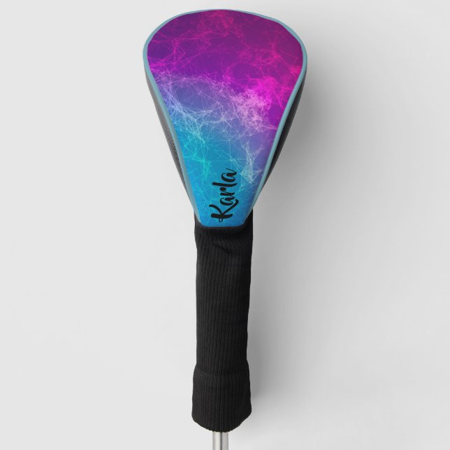 Polygonal Purple & Blue Geometric Background Golf Head Cover (Front)