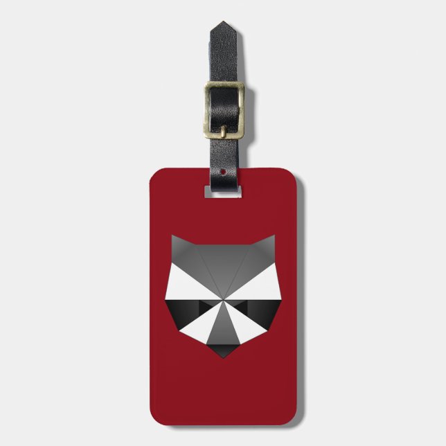 Polygonal Raccoon Luggage Tag (Front Vertical)