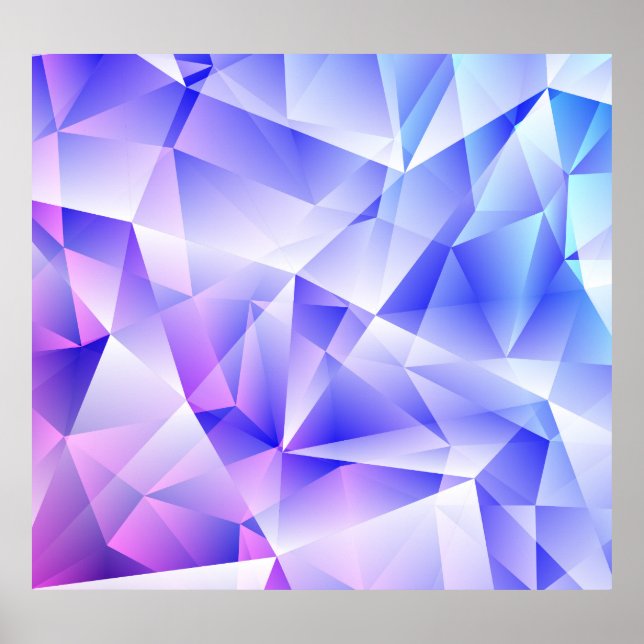 Polygonal Shapes Holographic Vintage Layout Poster (Front)