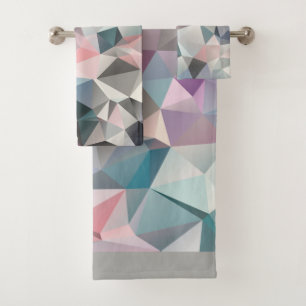 polygonal, triangles bath towel set