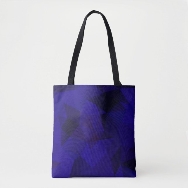 Polygonal triangles geometrical print tote bag (Front)