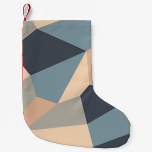 Polygonal variegated seamless pattern. multi-color small christmas stocking