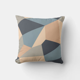 Polygonal variegated seamless pattern. multi-color throw pillow