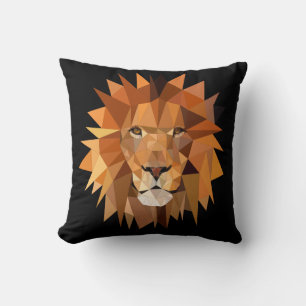Polygons Lion Custom Throw Pillow