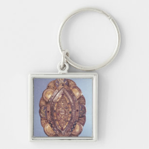 Polylobed elliptical reliquary keychain