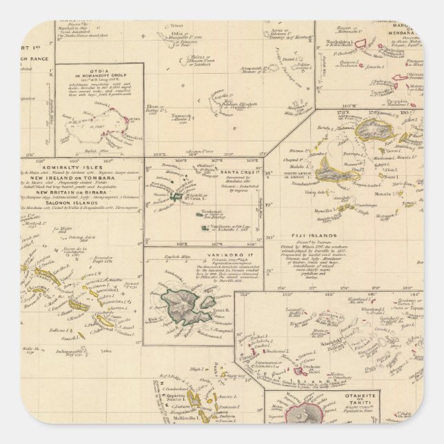 Polynesia 6 square sticker (Front)