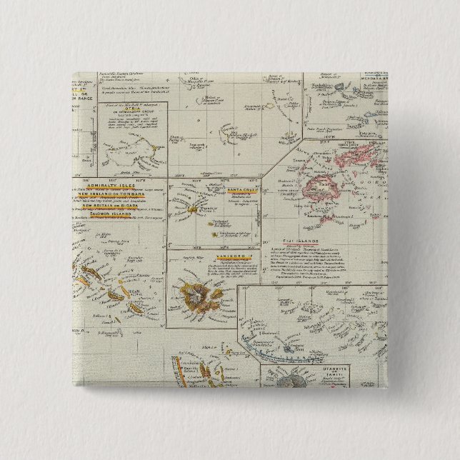 Polynesia, Islands of the Pacific 2 Inch Square Button (Front)