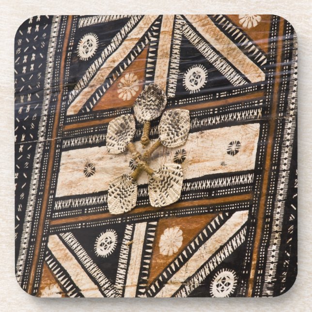 Polynesia, Kingdom of Tonga. Detail of tapa Coaster (Front)