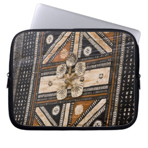 Polynesia, Kingdom of Tonga. Detail of tapa Laptop Sleeve