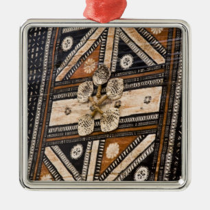 Polynesia, Kingdom of Tonga. Detail of tapa Metal Ornament