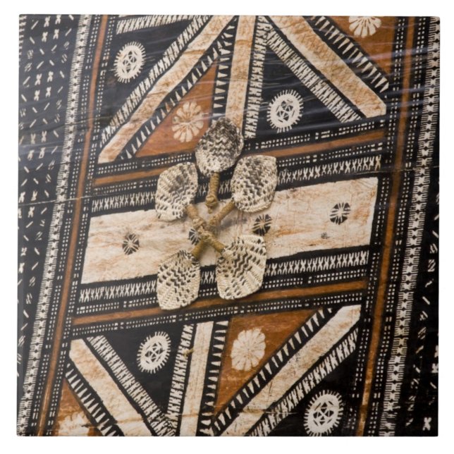 Polynesia, Kingdom of Tonga. Detail of tapa Tile (Front)