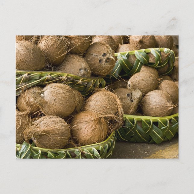 Polynesia, Kingdom of Tonga. Display of coconuts Postcard (Front)