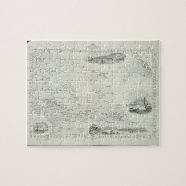 Polynesia or Islands in the Pacific Ocean, from a Jigsaw Puzzle (Horizontal)