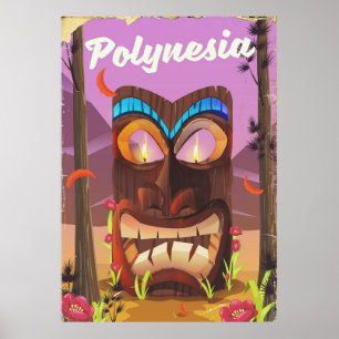 Polynesia Tiki mask Poster