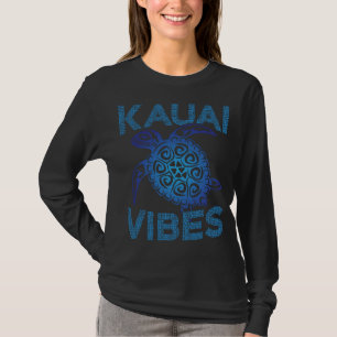 Polynesian Blue Tribal Sea Turtle Kauai Vibes T-Shirt