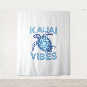 Polynesian Blue Tribal Sea Turtle Kauai Vibes Tapestry
