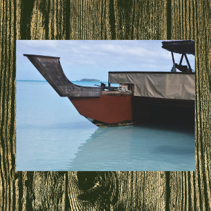 Polynesian Boat and Island Wrapped Canvas