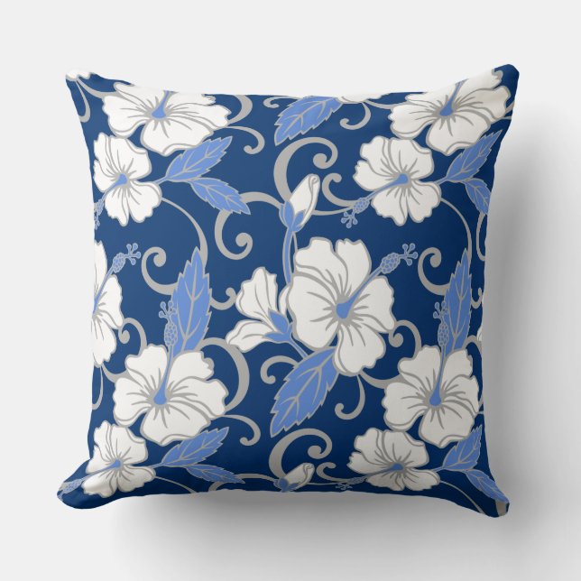 POLYNESIAN DREAM (BLUE) THROW PILLOW (Front)