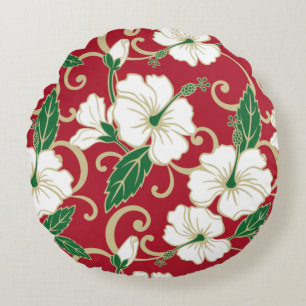 POLYNESIAN DREAM PATTERN IN CHRISTMAS ROUND PILLOW