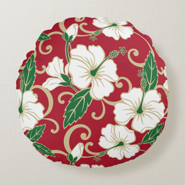 POLYNESIAN DREAM PATTERN IN CHRISTMAS ROUND PILLOW (Front)