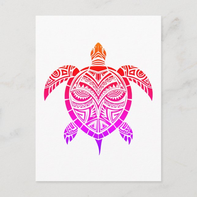 Polynesian-Inspired Turtle Postcard (Front)