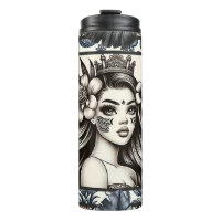 Polynesian Princess Blue Floral Tribal