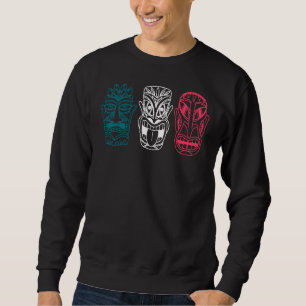 Polynesian Tiki Mask Three Totems Hawaiian Maori Sweatshirt
