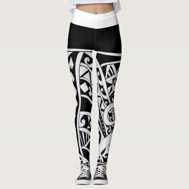 Polynesian Tribal Leggings (Front)