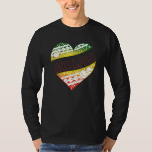 Polynesian Tribal One Love Reggae Colours Design T-Shirt