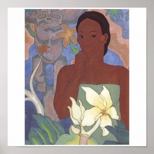 Polynesian Woman and Tiki by Arman Manookian, 1929 Poster (Front)