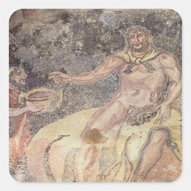 Polyphemus the Cyclops, Roman mosaic Square Sticker (Front)