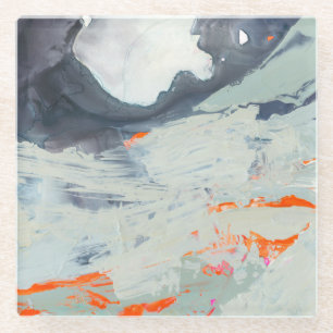 Polyphonic Sea - Beige Glass Coaster