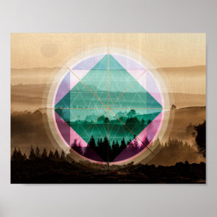 Polyscape landscape art poster