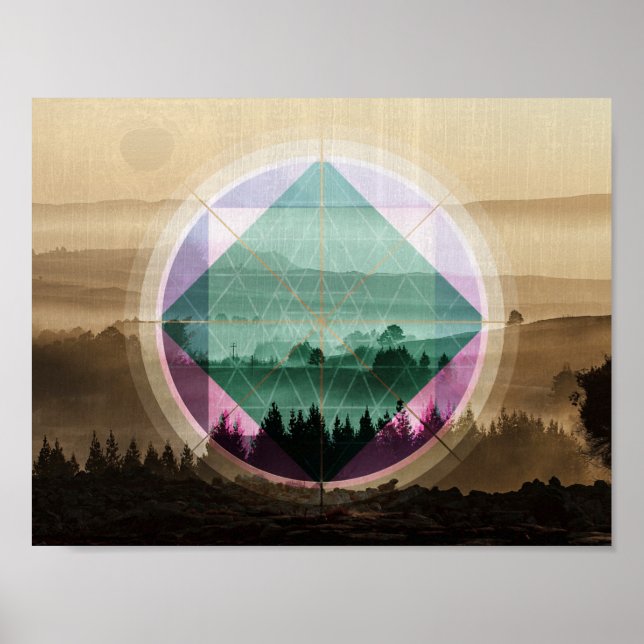 Polyscape landscape art poster (Front)