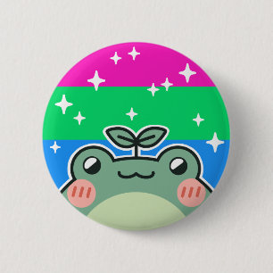 Polysexual LGBT Pride Flag Frog 2 Inch Round Button