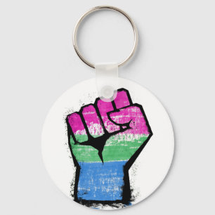 Polysexual Pride Fist Keychain