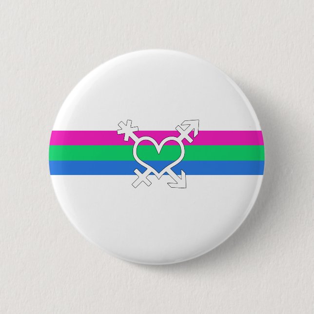 Polysexual Pride Flag 2 Inch Round Button (Front)