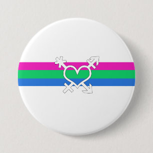 Polysexual Pride Flag 3 Inch Round Button