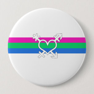 Polysexual Pride Flag 4 Inch Round Button