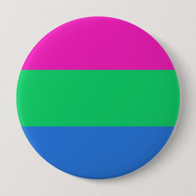 Polysexual Pride Flag 4 Inch Round Button (Front)