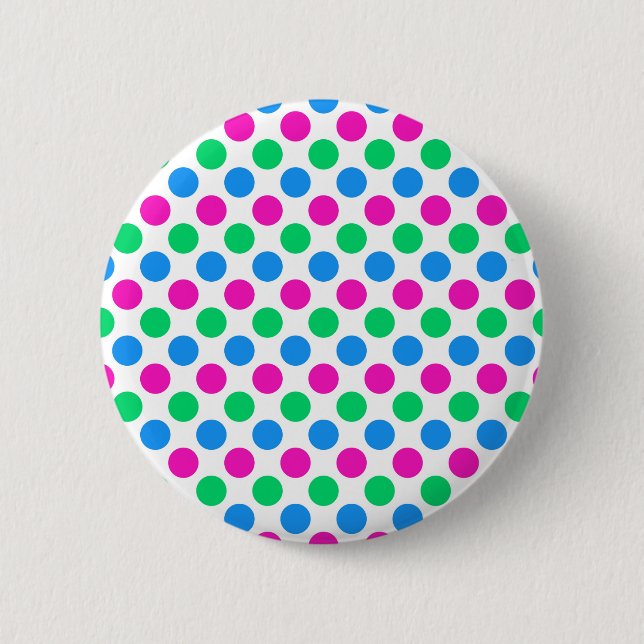Polysexual Pride Flag Colours Polkadots 2 Inch Round Button (Front)
