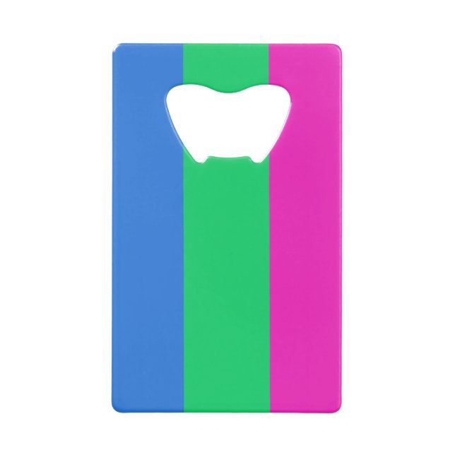 Polysexual Pride Flag Credit Card Bottle Opener (Front)