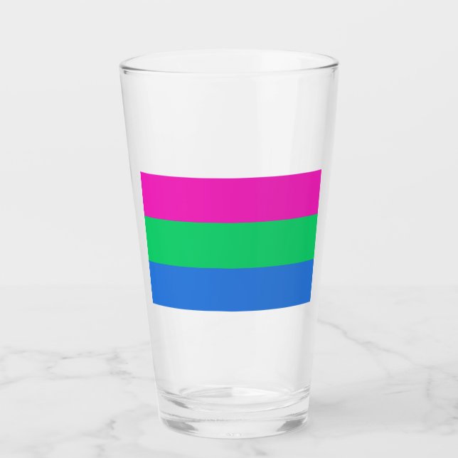 Polysexual Pride Flag Glass (Front)