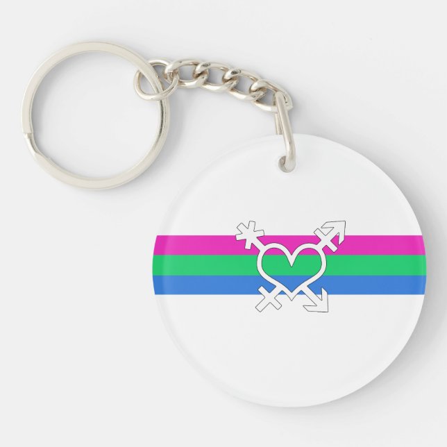 Polysexual Pride Flag Keychain (Front)
