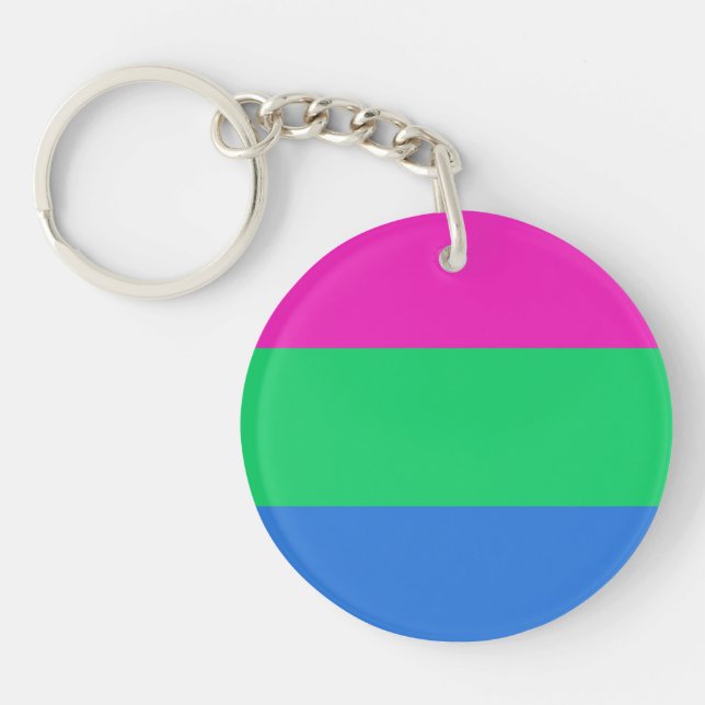 Polysexual Pride Flag Keychain (Front)