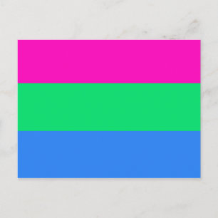 Polysexual pride flag postcard
