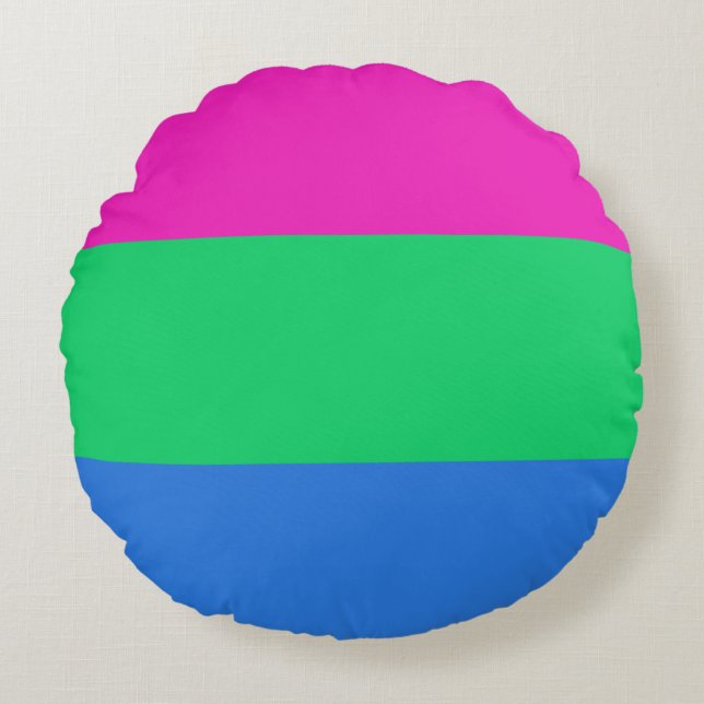 Polysexual Pride Flag Round Pillow (Front)