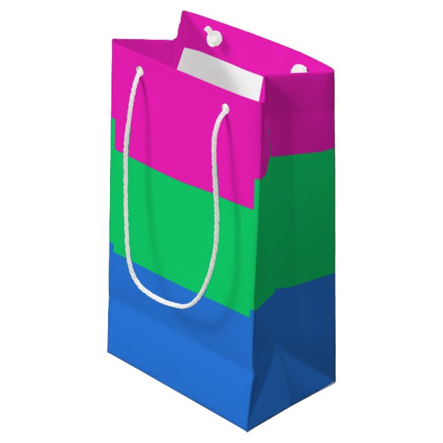 Polysexual Pride Flag Small Gift Bag (Front Angled)