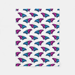 Polysexual Pride Flag Swallowtail Butterfly Fleece Blanket